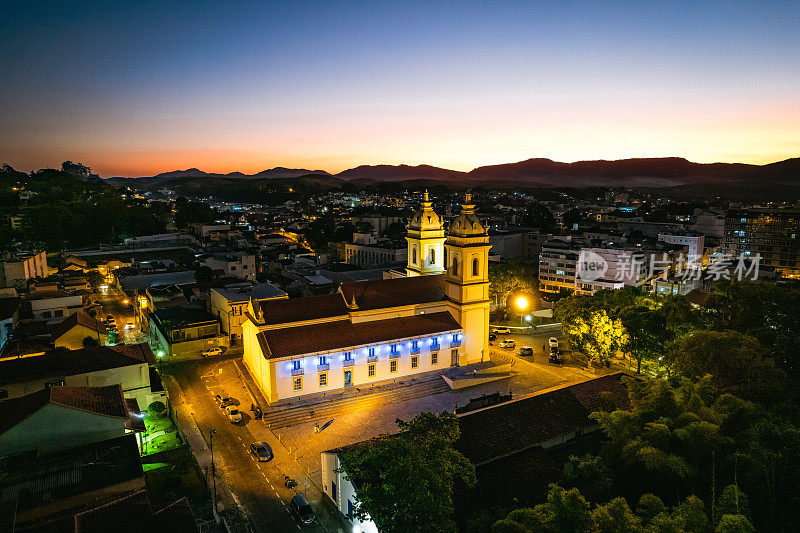 Valença(里约热内卢de Janeiro)夜间鸟瞰图